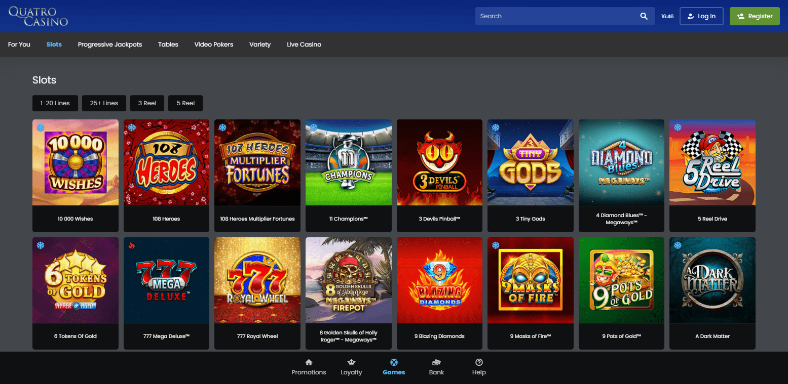 Quatro Casino Gaming Selection